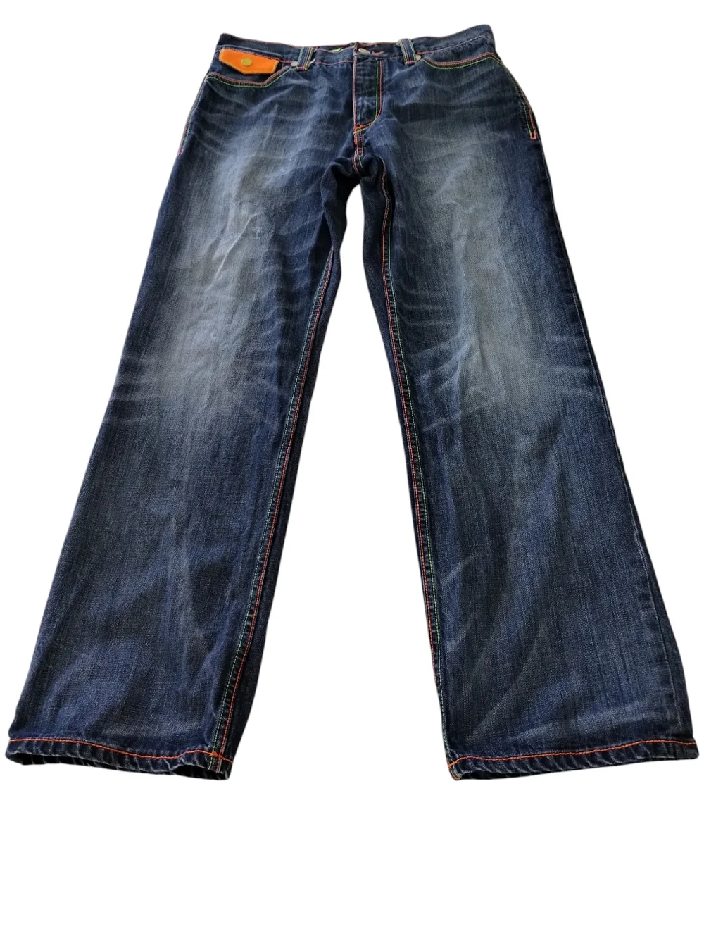 Coogi Men's Pants Y2K Spellout Denim Distressed Embroidered Size 34x 33 - Picture 2 of 14